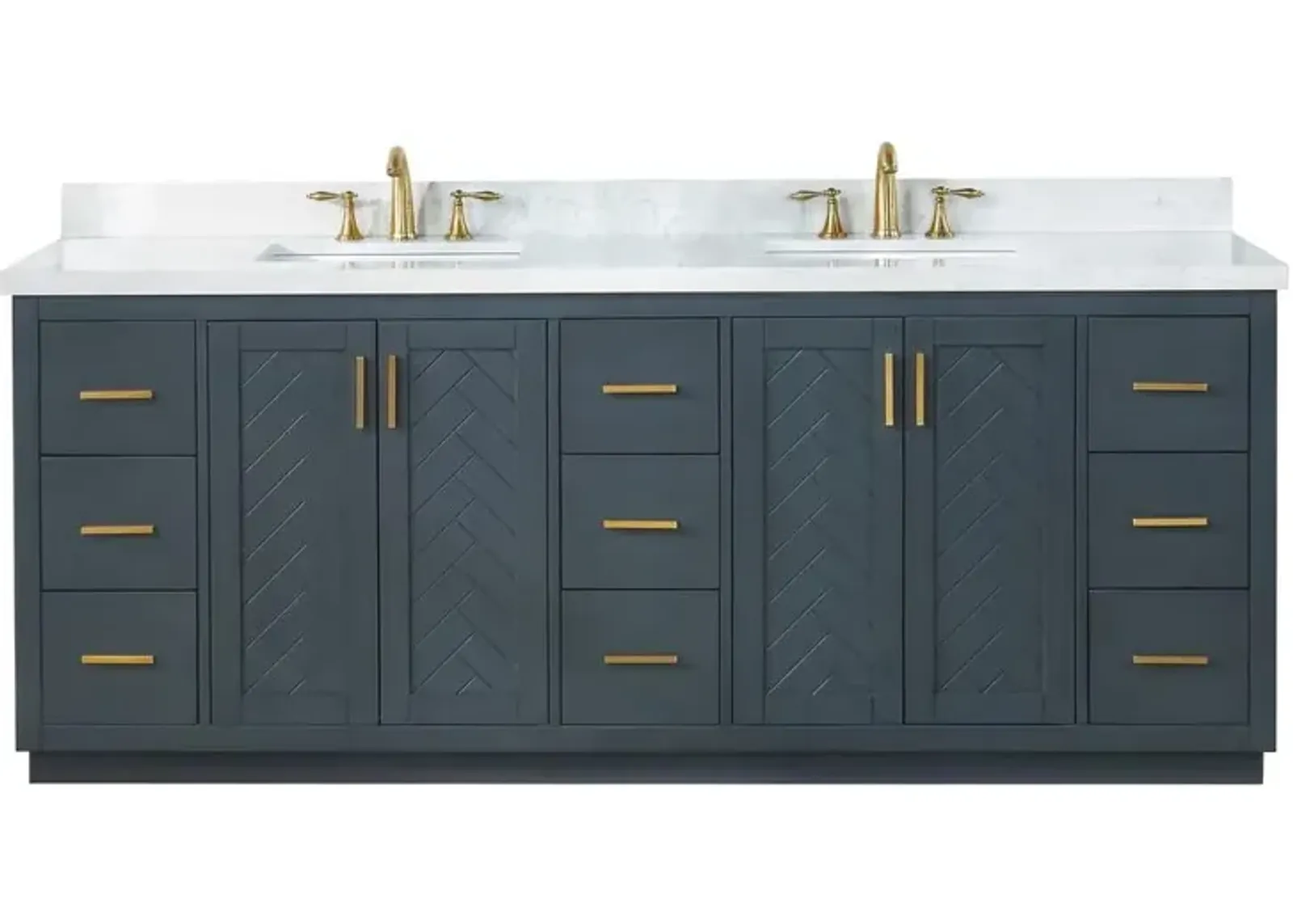 Altair 84 Double Bathroom Vanity Set in Classic Blue without Mirror