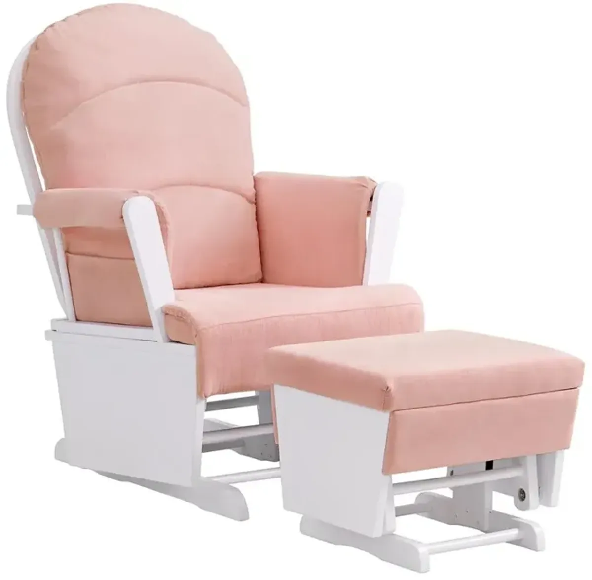 Oxford Baby Soho Baby Essential Wooden Glider White Finish/ Pink Fabric