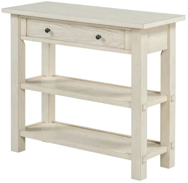 Clihome Entryway Table with Storage, Retro Console Table with Drawer and Two Sturdy Shelves for Entryway, Living Room (Navy)