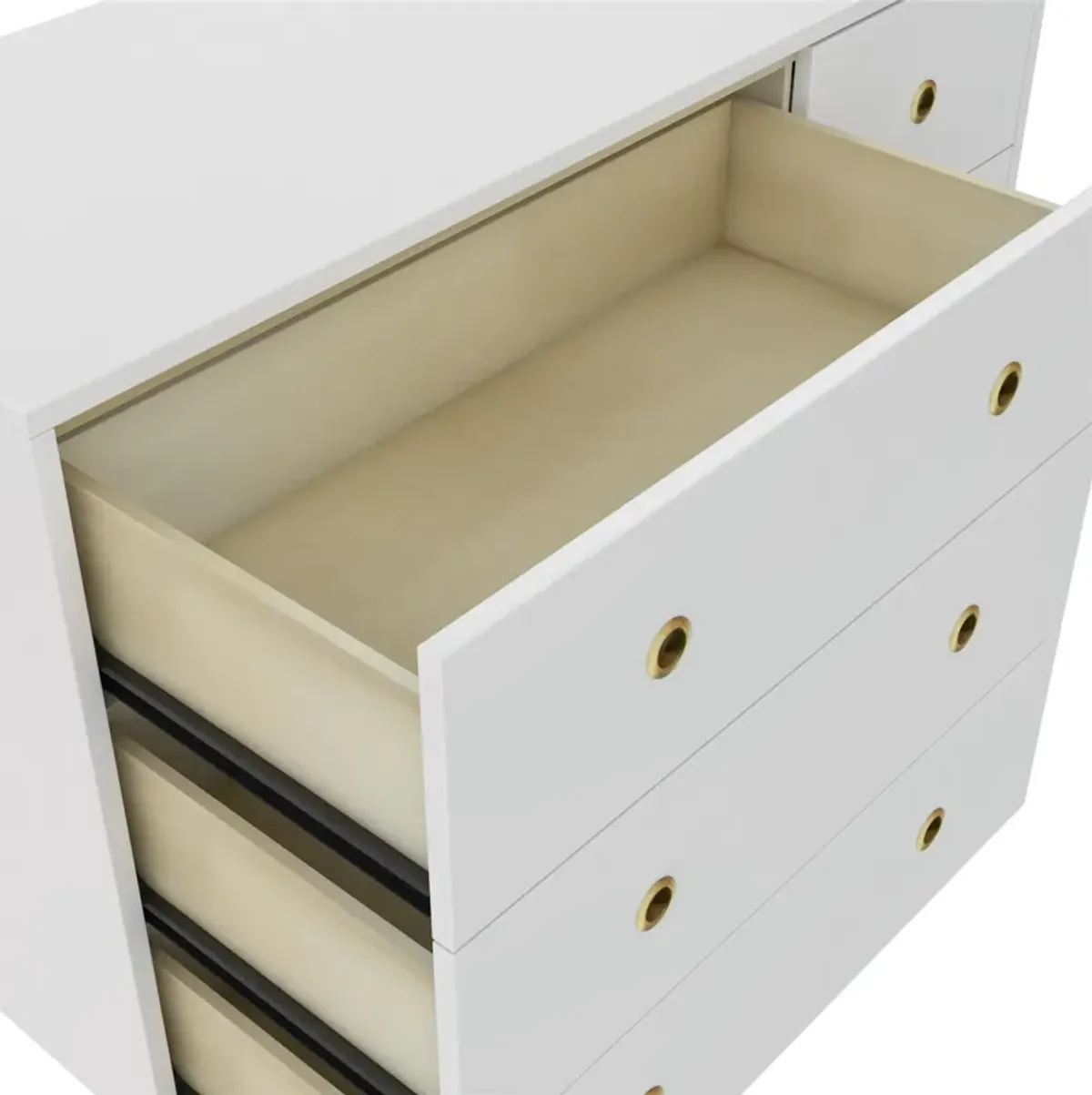 Novogratz Harper 6-Drawer Dresser with Round Gold Handles