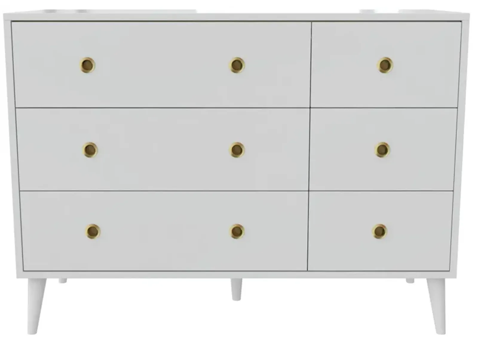 Novogratz Harper 6-Drawer Dresser with Round Gold Handles