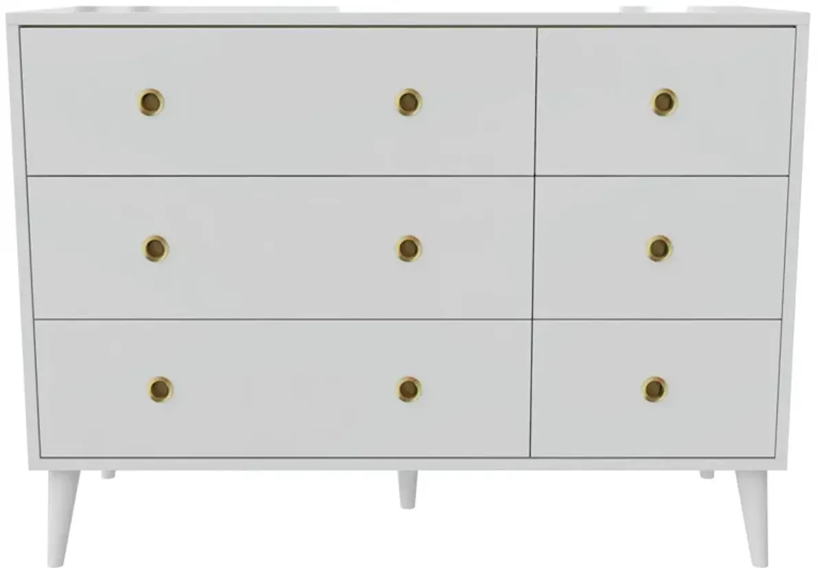 Novogratz Harper 6-Drawer Dresser with Round Gold Handles