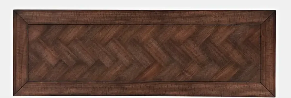 Jofran Fairview Transitional Herringbone Contemporary Distressed Acacia Buffet Server