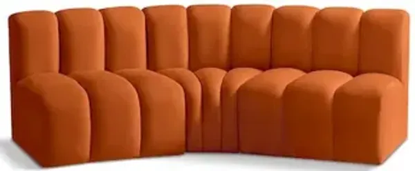 Meridian Furniture Arc Cognac Velvet Modular Sofa