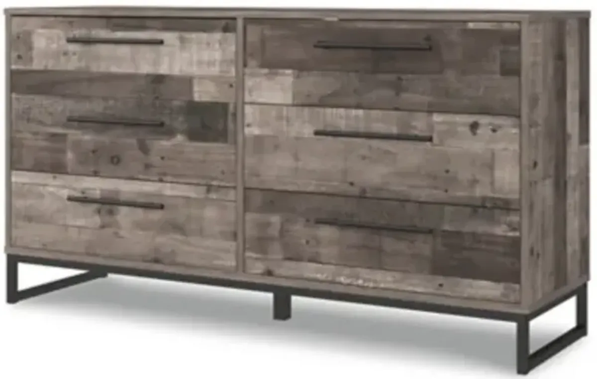 Neilsville 6 Drawer 59" Dresser in Multi Gray