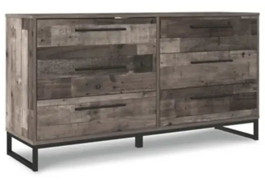 Neilsville 6 Drawer 59" Dresser in Multi Gray