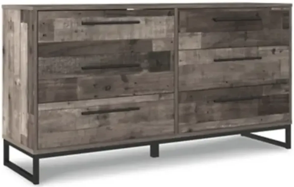 Neilsville 6 Drawer 59" Dresser in Multi Gray