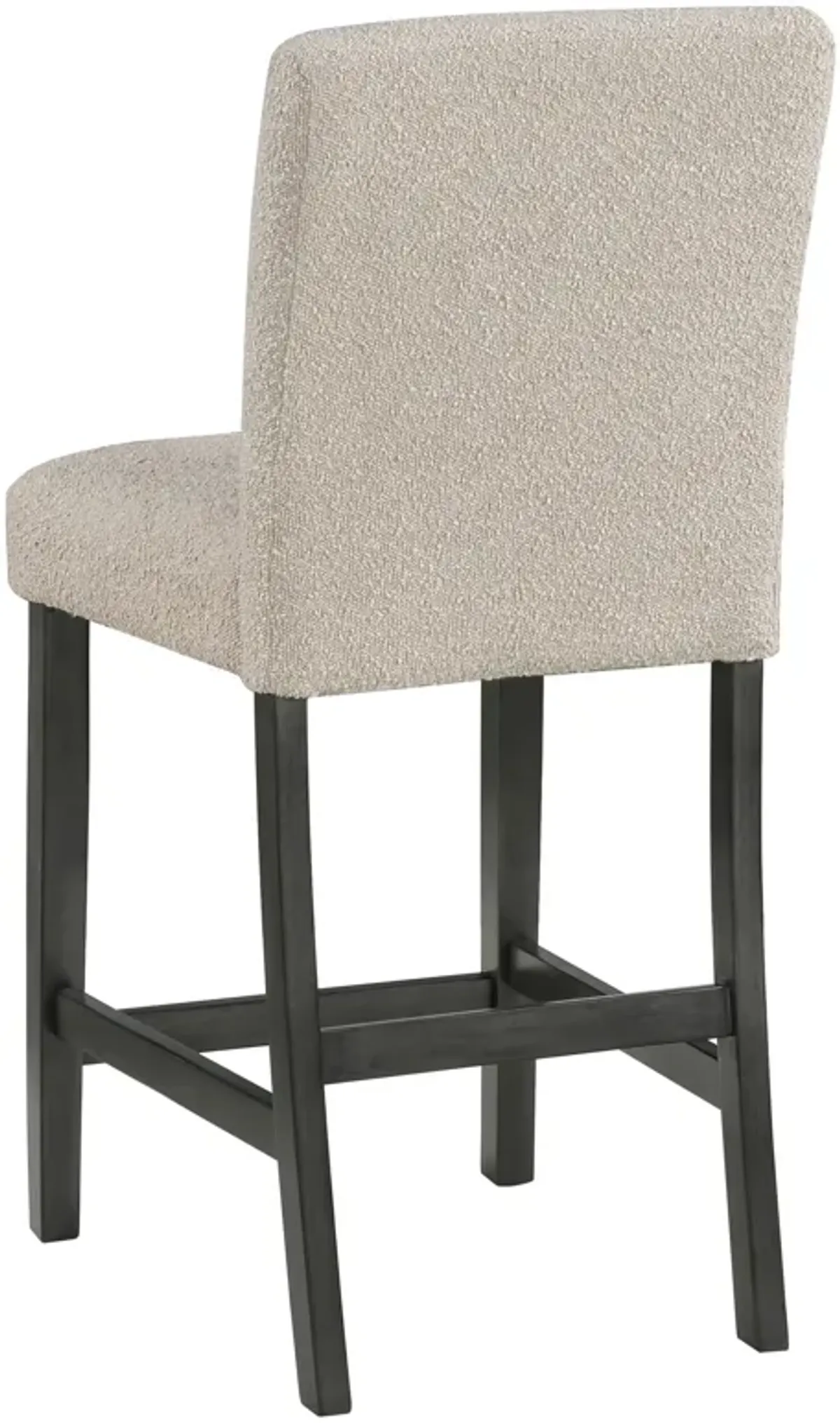 Alora Counter Height Dining Chair Set of 2, Beige Boucle, Charcoal Gray - Benzara