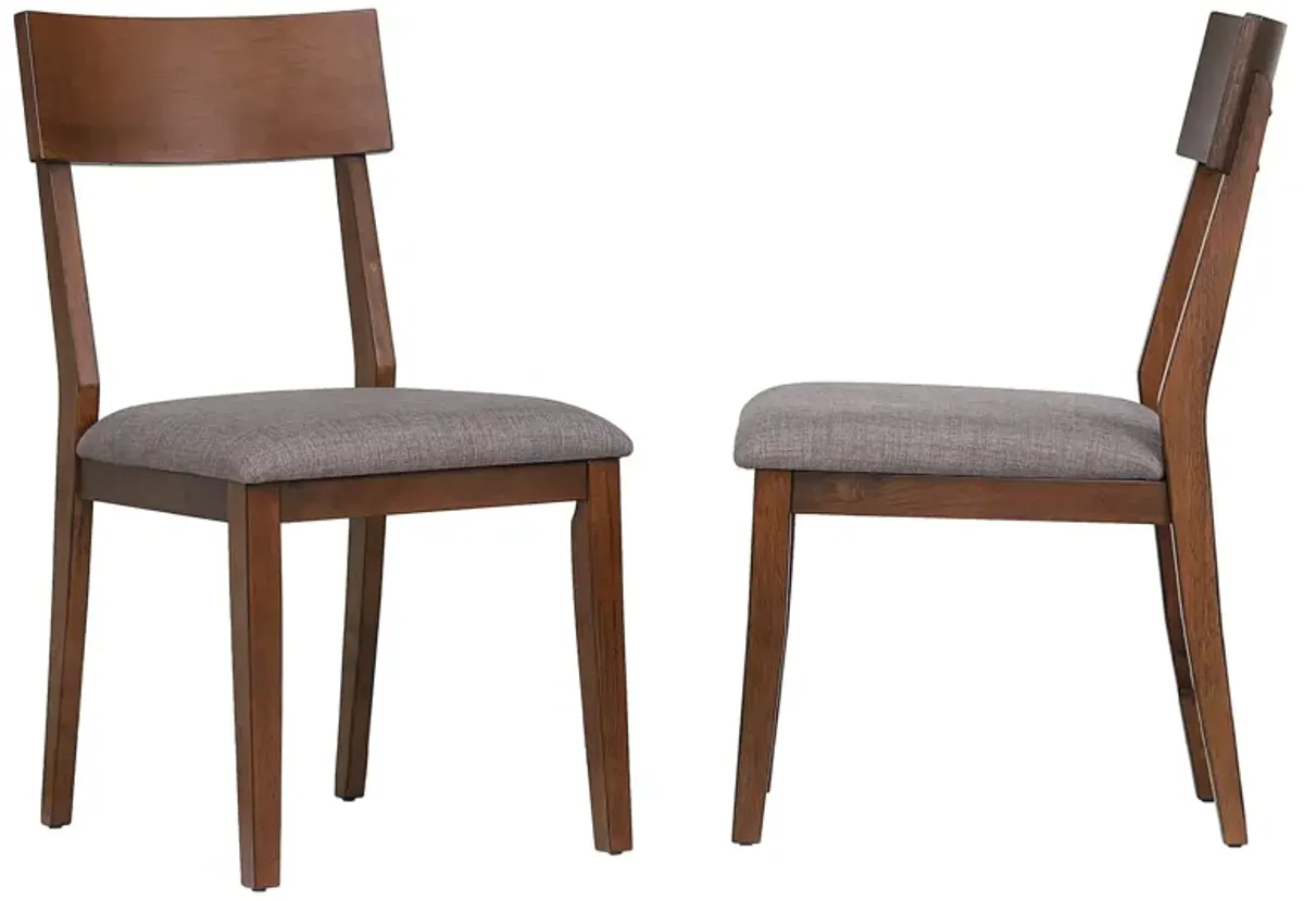 Mid Century Danish Walnut Upholstered Side Chair (Set of 2)