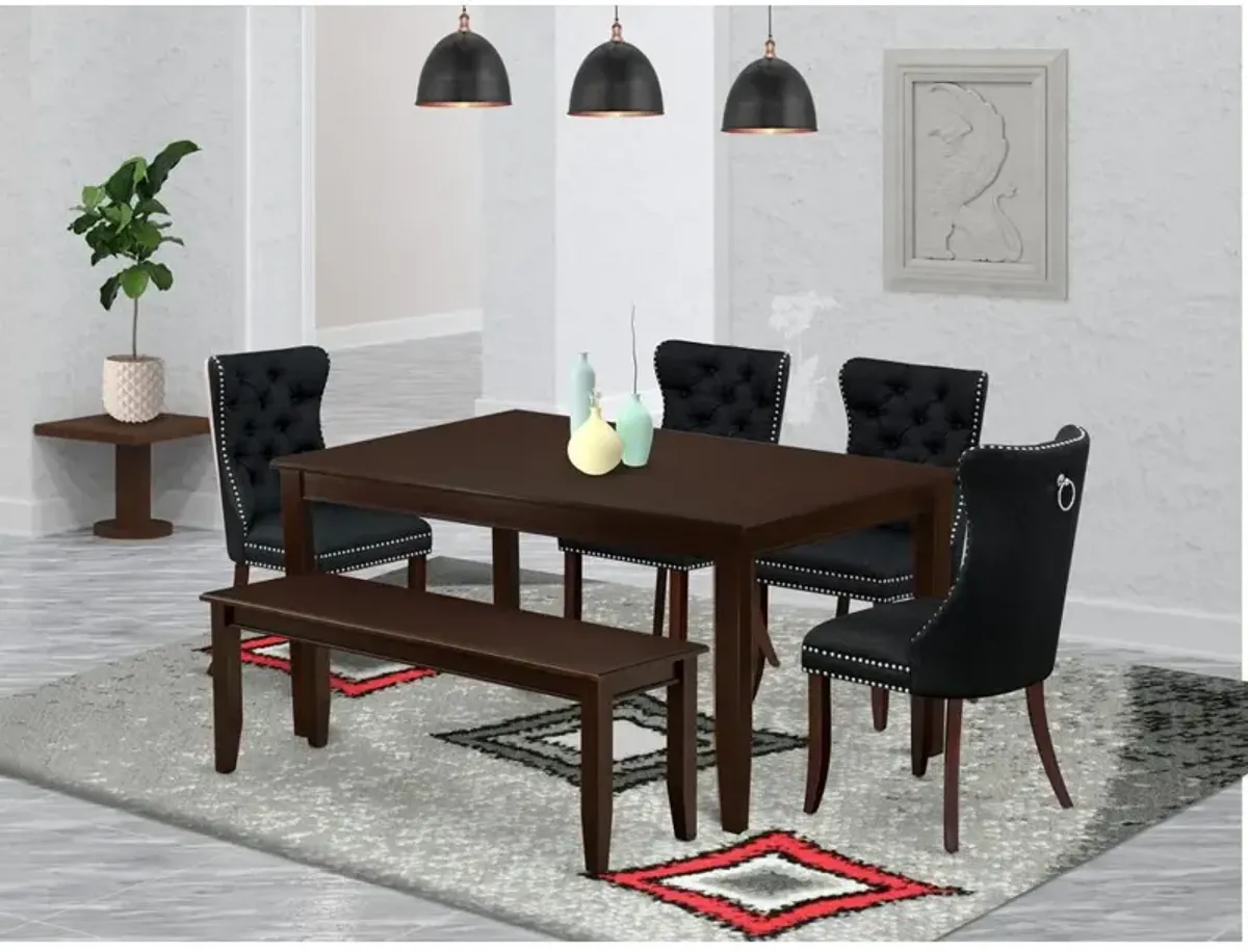 6 Piece Dining Room Table Set Consists of a Rectangle Kitchen Table