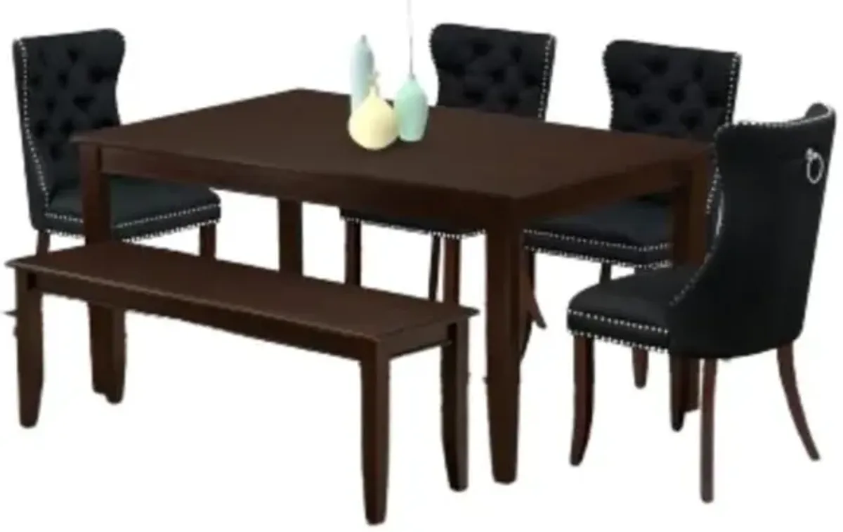 6 Piece Dining Room Table Set Consists of a Rectangle Kitchen Table