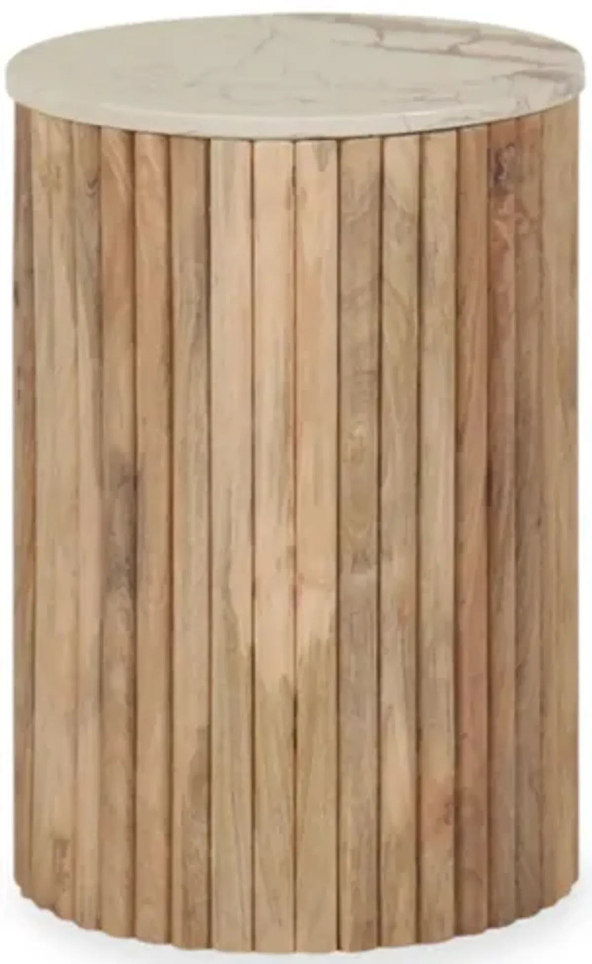 Tobacco Brown Reeded Accent Table