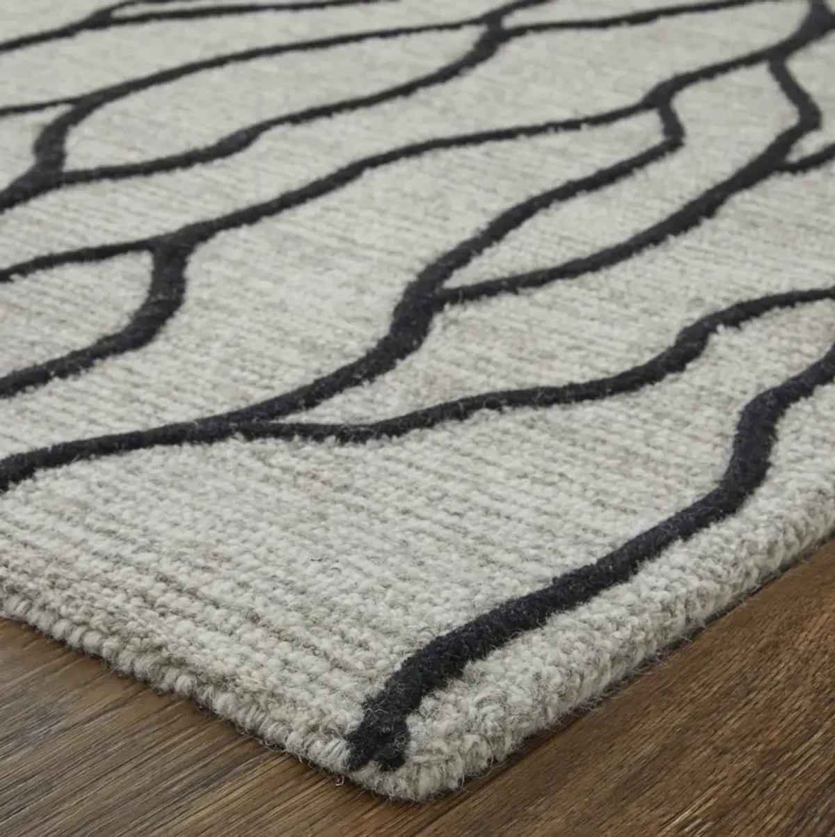 Enzo 8734F Ivory/Black/Taupe 2'6" x 8' Rug