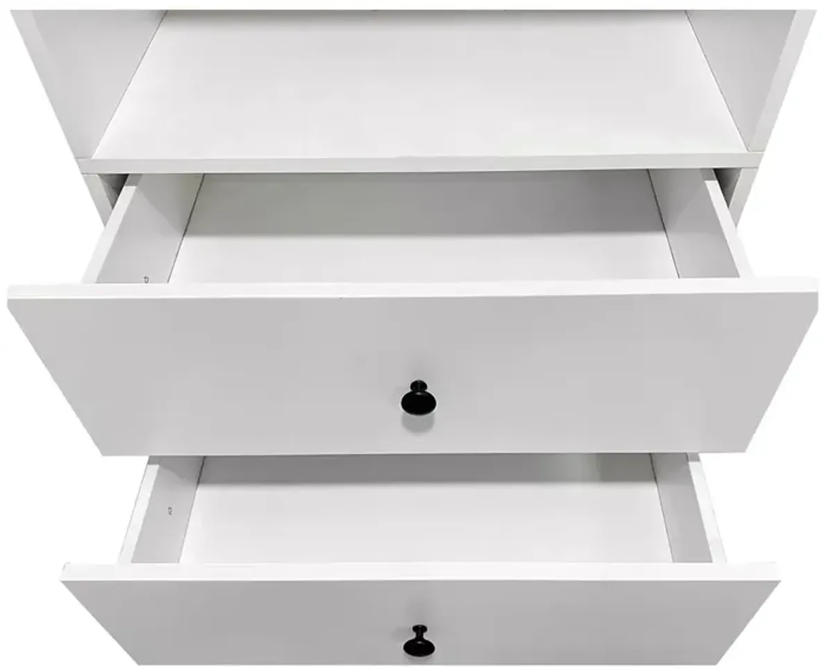 Closet Organizer System, Closet System with 6 Drawers, Walk in Closet Organizers and Storage with 8 Shelves Wall Mounted, White Wardrobe Closet