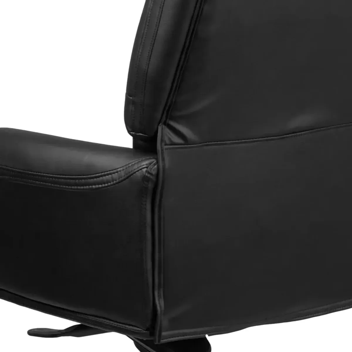 Hansel High Back Traditional Tufted Black LeatherSoft Multifunction Executive Swivel Ergonomic Office Chair with Arms