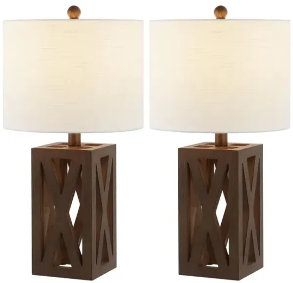 Stewart Farmhouse Wood LED Table Lamp