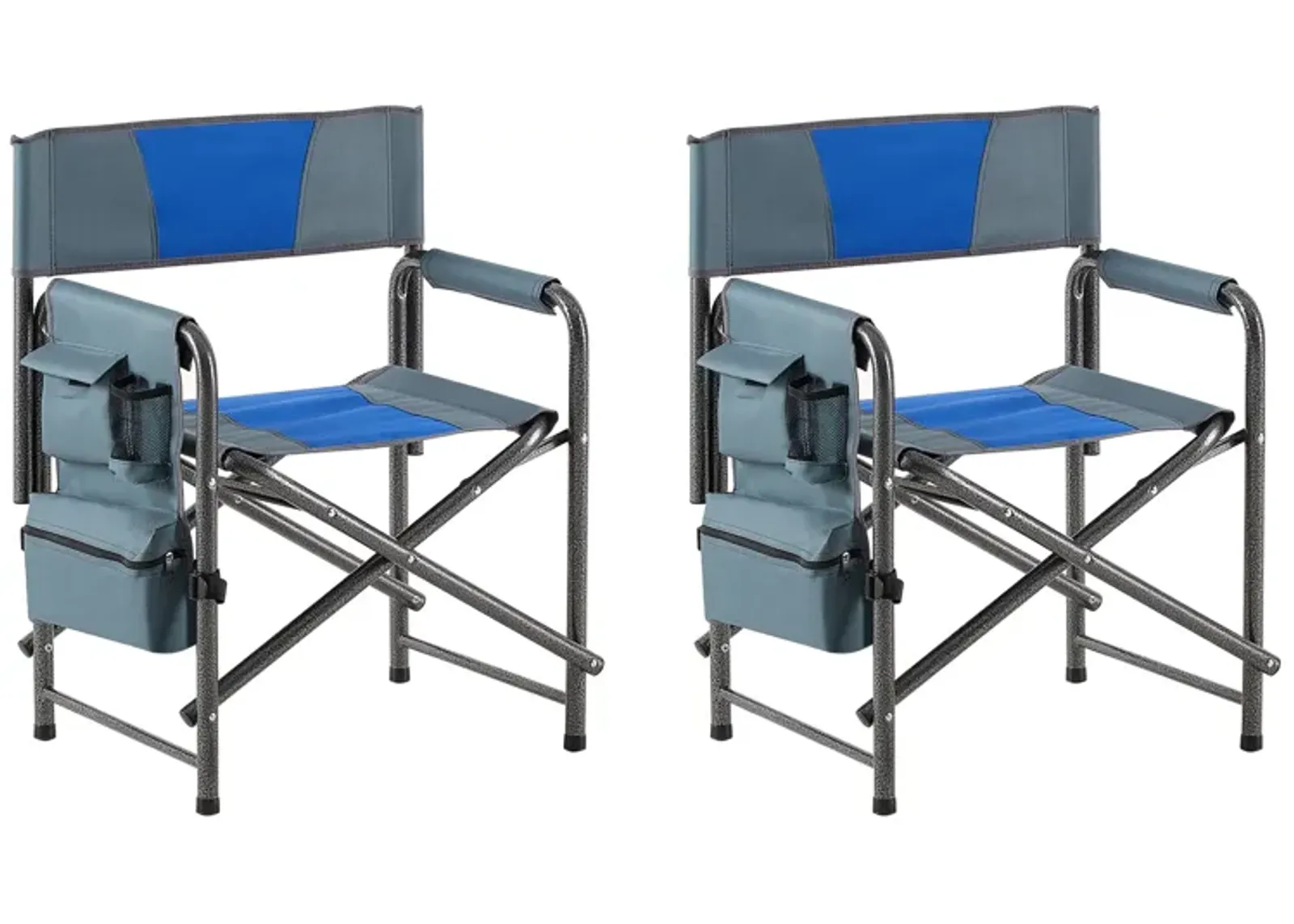 Hivvago 2pcs Padded Folding Outdoor Chair with Pockets Oversized Directors Chair