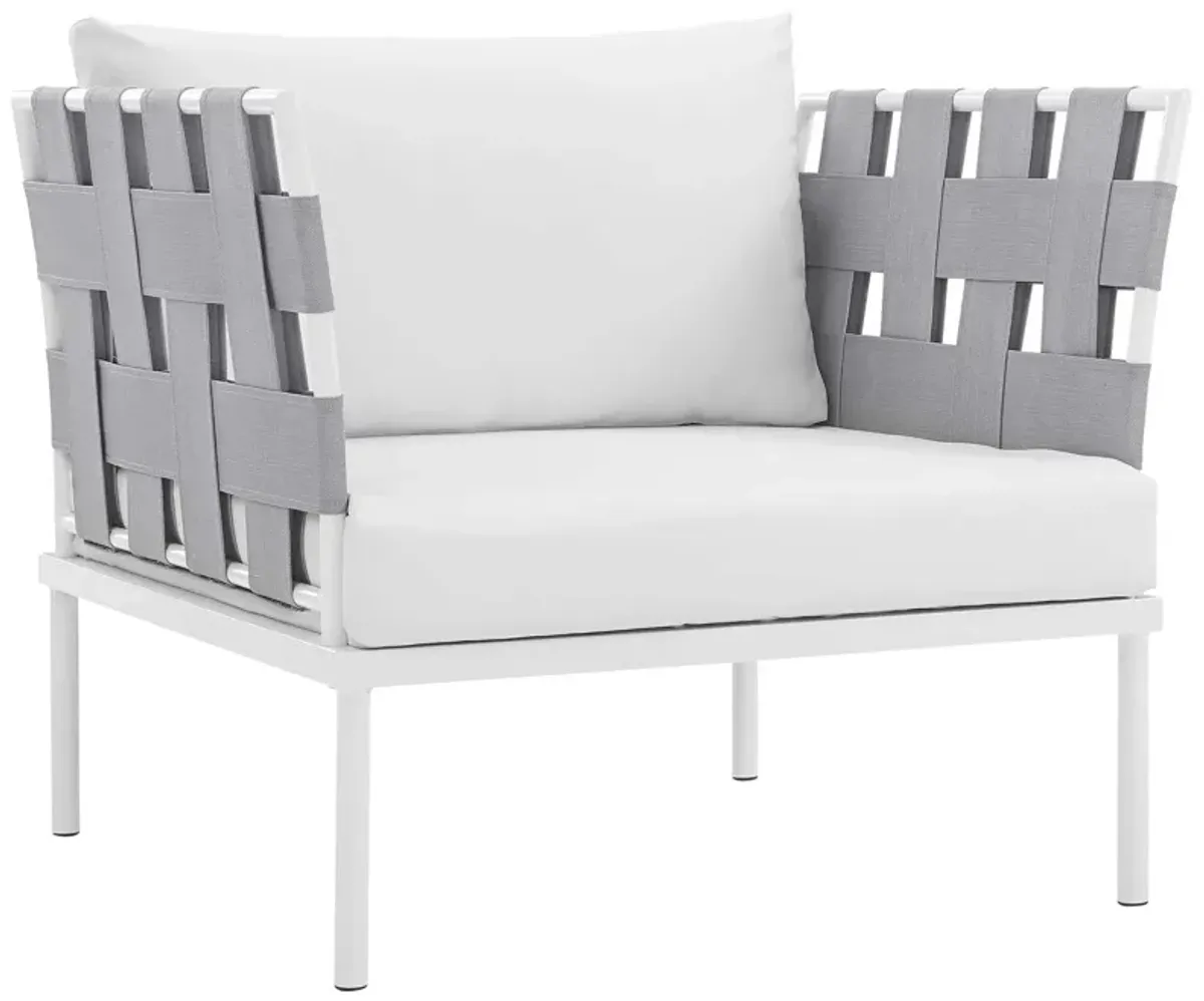 Harmony 5 Piece Outdoor Patio Aluminum Sectional Sofa Set - White White