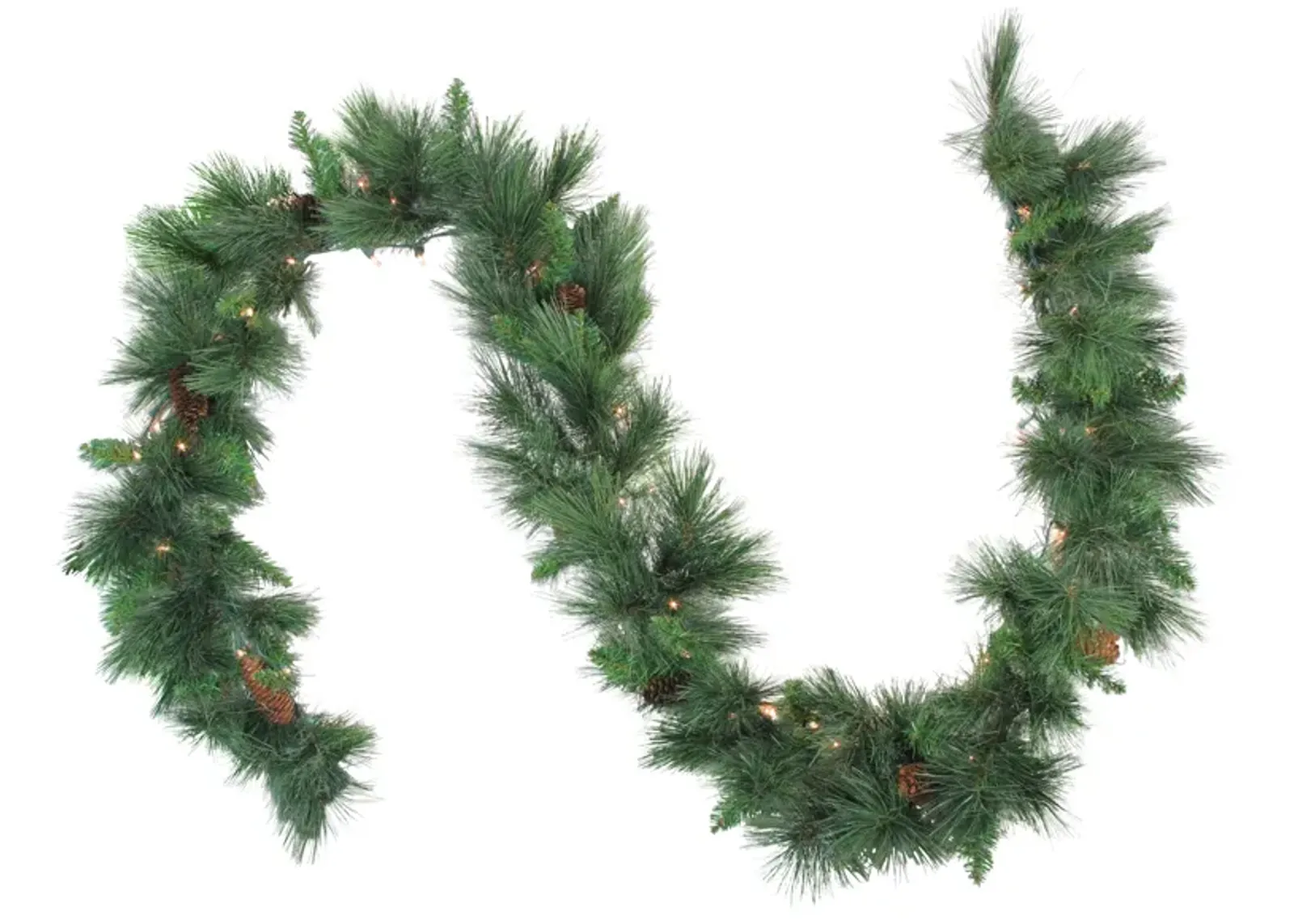 9' x 14" Pre-Lit White Valley Pine Artificial Christmas Garland - Clear Lights