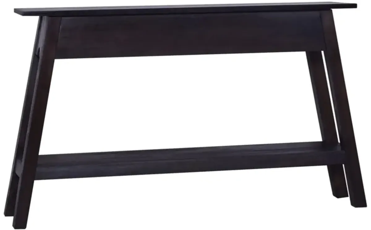 vidaXL Console Table Black 47.2"x11.8"x29.5" Solid Mahogany Wood