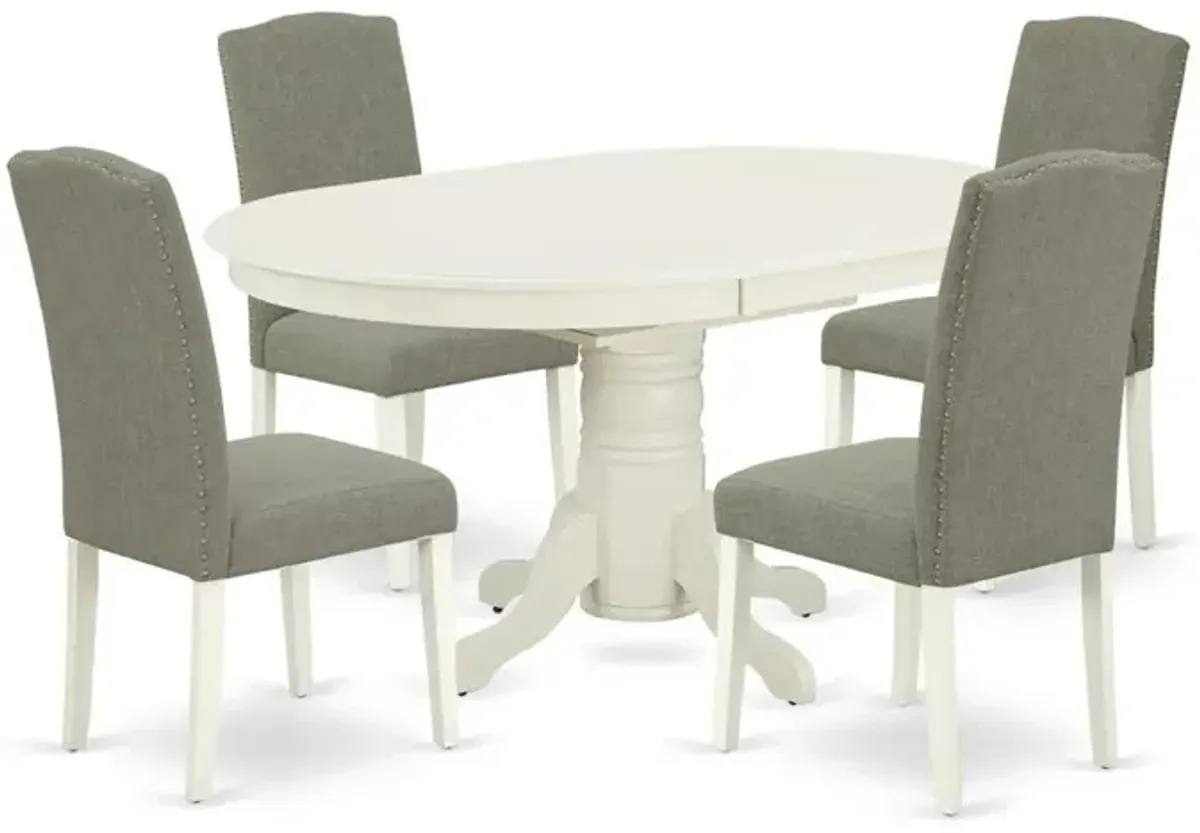 Dining Room Set Linen White, AVEN5-LWH-06