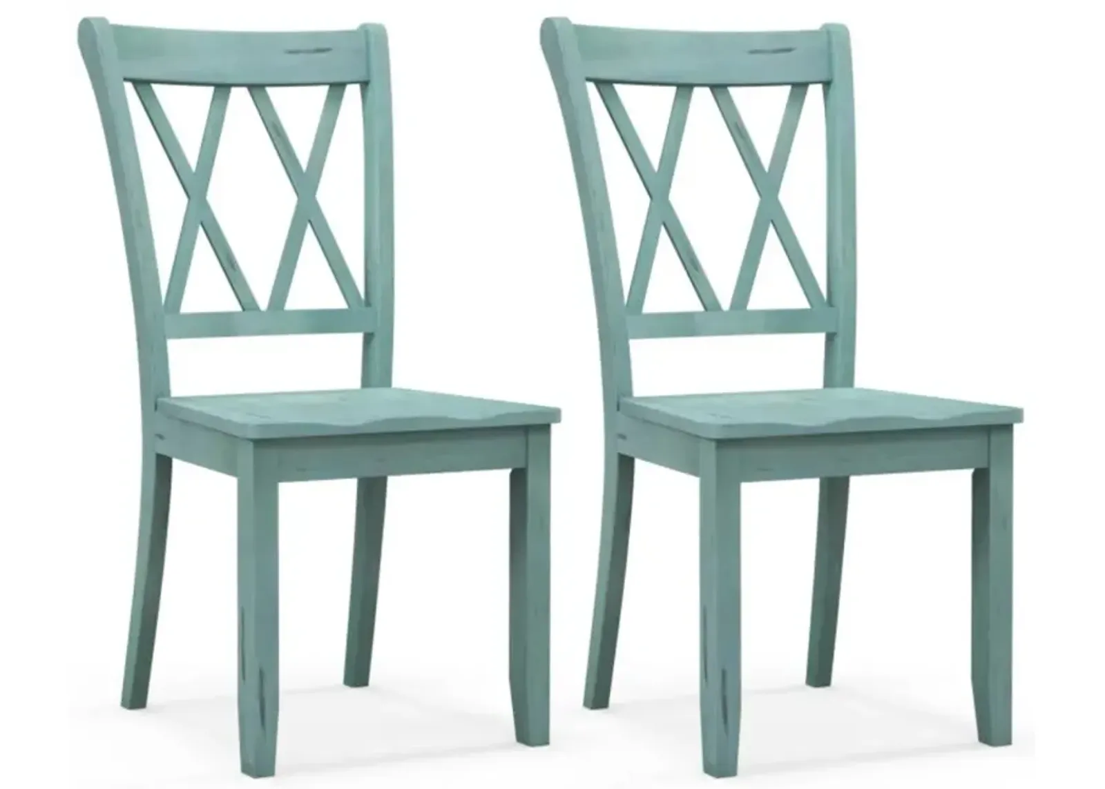 Hivvago Set of 2 Wooden Dining Chairs Mid Century Farmhouse Retro Kitchen Chairs