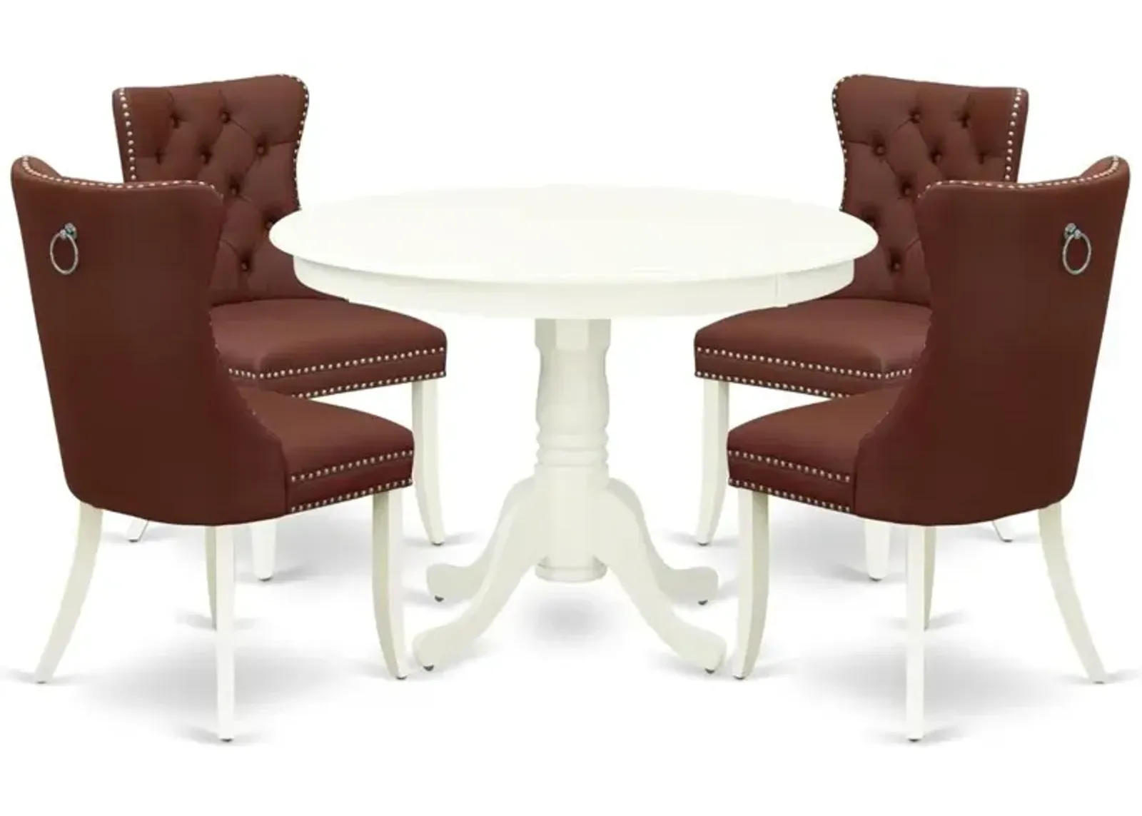 5 Piece Dinette Set for Small Spaces Contains a Round Dining Table