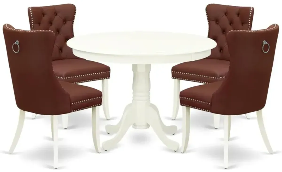 5 Piece Dinette Set for Small Spaces Contains a Round Dining Table