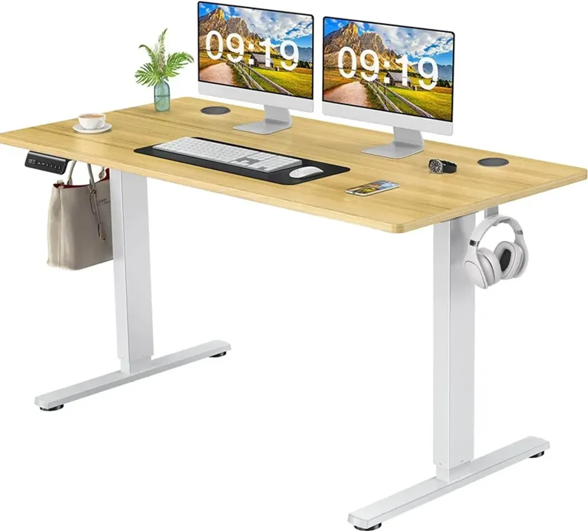 Streamdale Electric Standing Desk, Yellow, 55" X 24