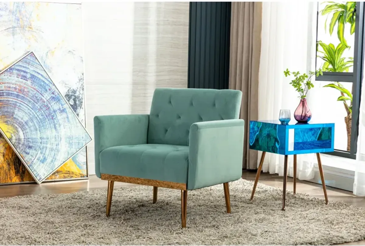 Accent Chair, Leisure Single Sofa With Rose Golden Feet