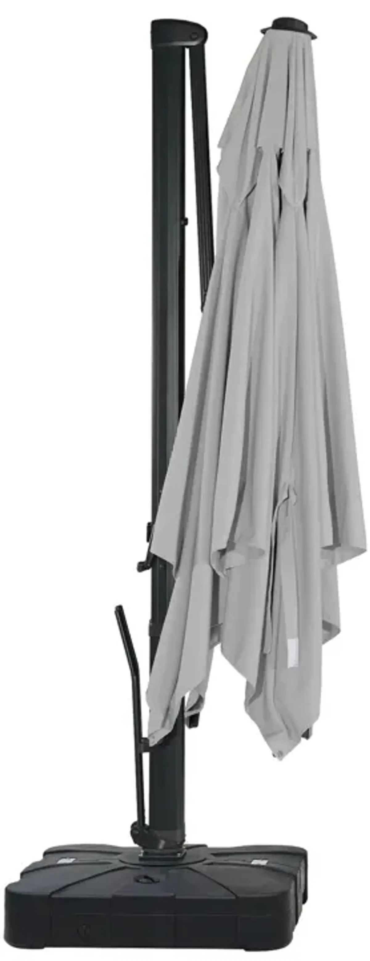 10x13 ft. 360° Rotation Cantilever Patio Umbrella with BaseandBT in Gray