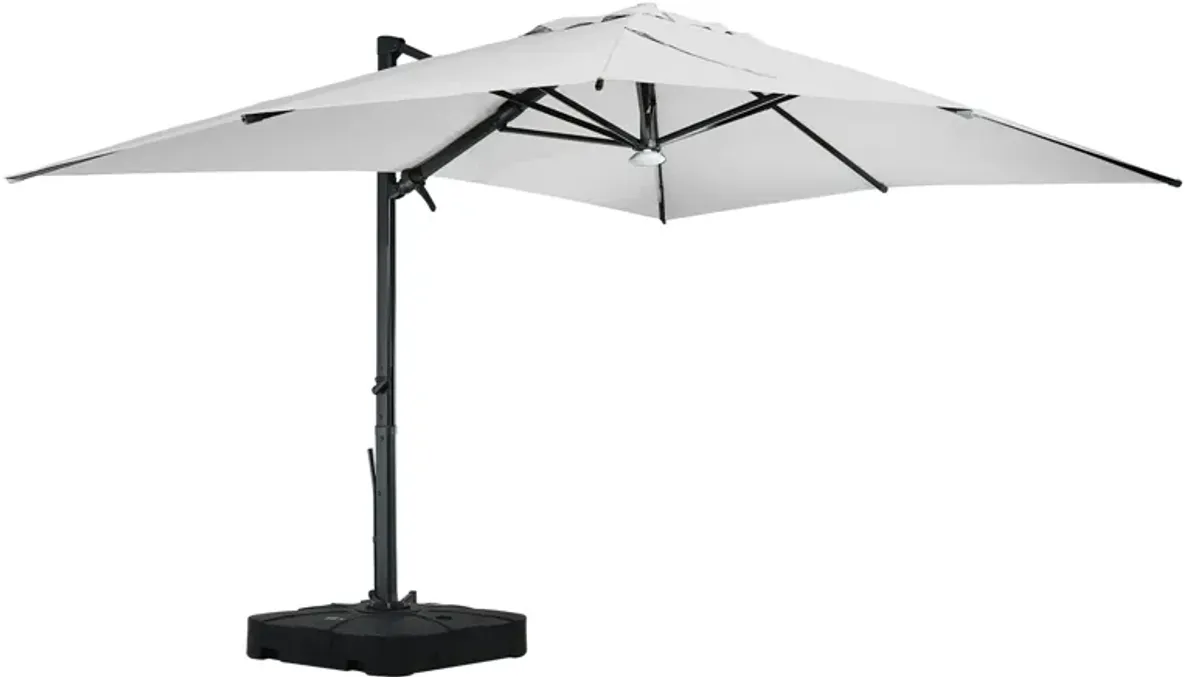 10x13 ft. 360° Rotation Cantilever Patio Umbrella with BaseandBT in Gray