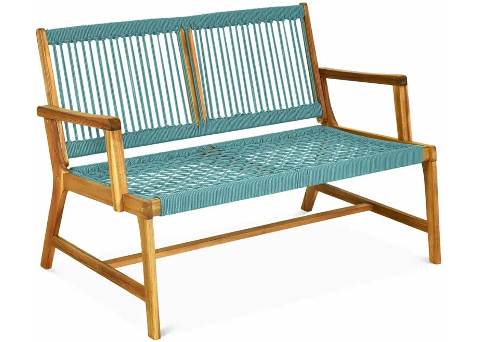 2-Person Acacia Wood Yard Bench for Balcony and Patio