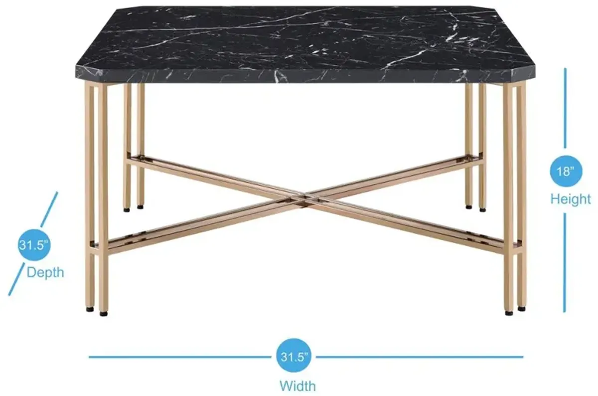 Daxton Faux Marble Square Cocktail Table