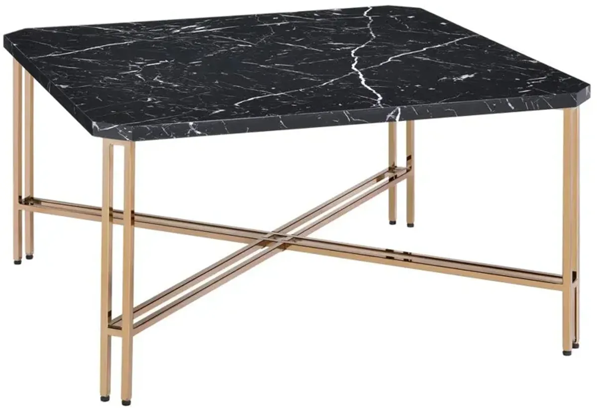 Daxton Faux Marble Square Cocktail Table