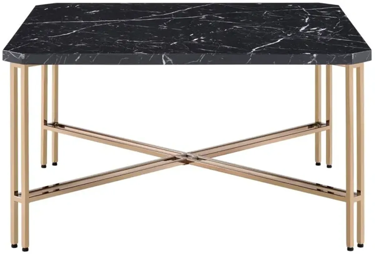 Daxton Faux Marble Square Cocktail Table