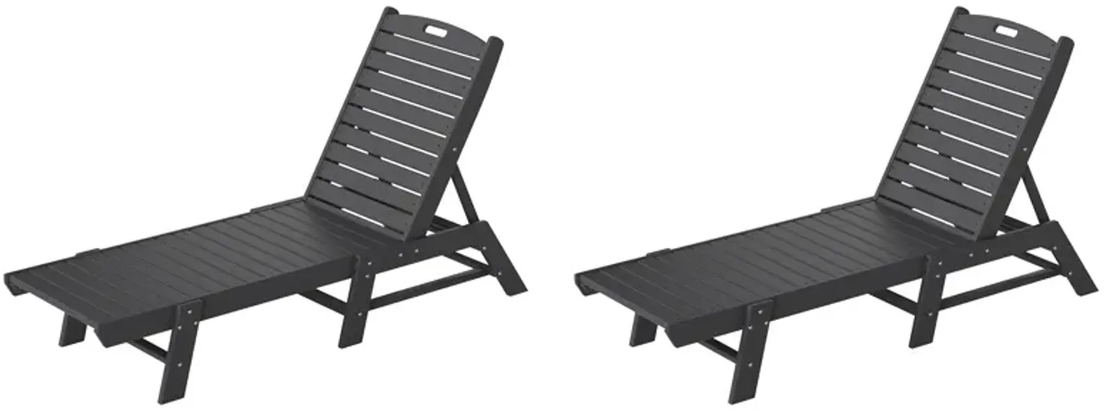 Reclining Outdoor Patio Adjustable Chaise Lounge Chair (Set of 2)