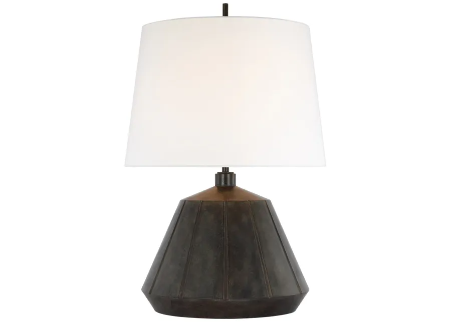 Frey Medium Table Lamp in Garden Bronze with Linen Shade