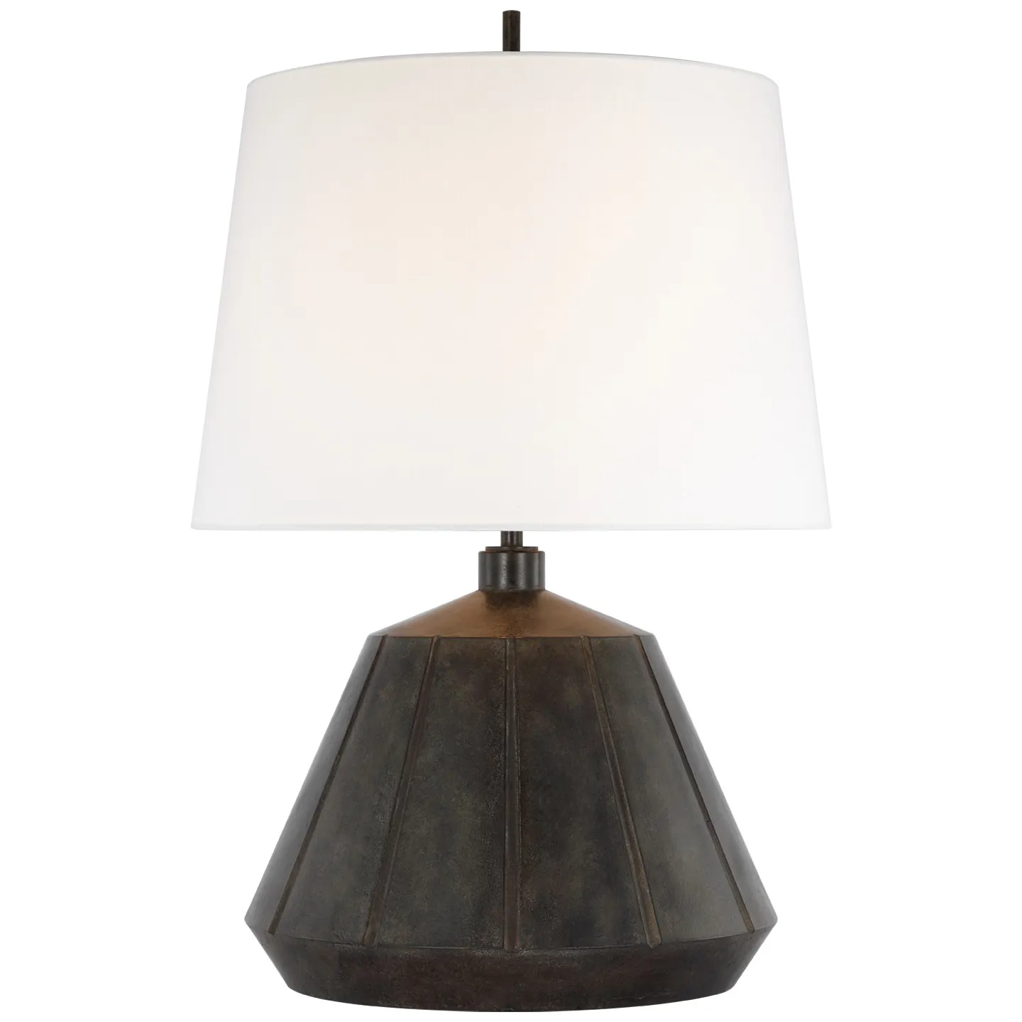 Frey Medium Table Lamp in Garden Bronze with Linen Shade