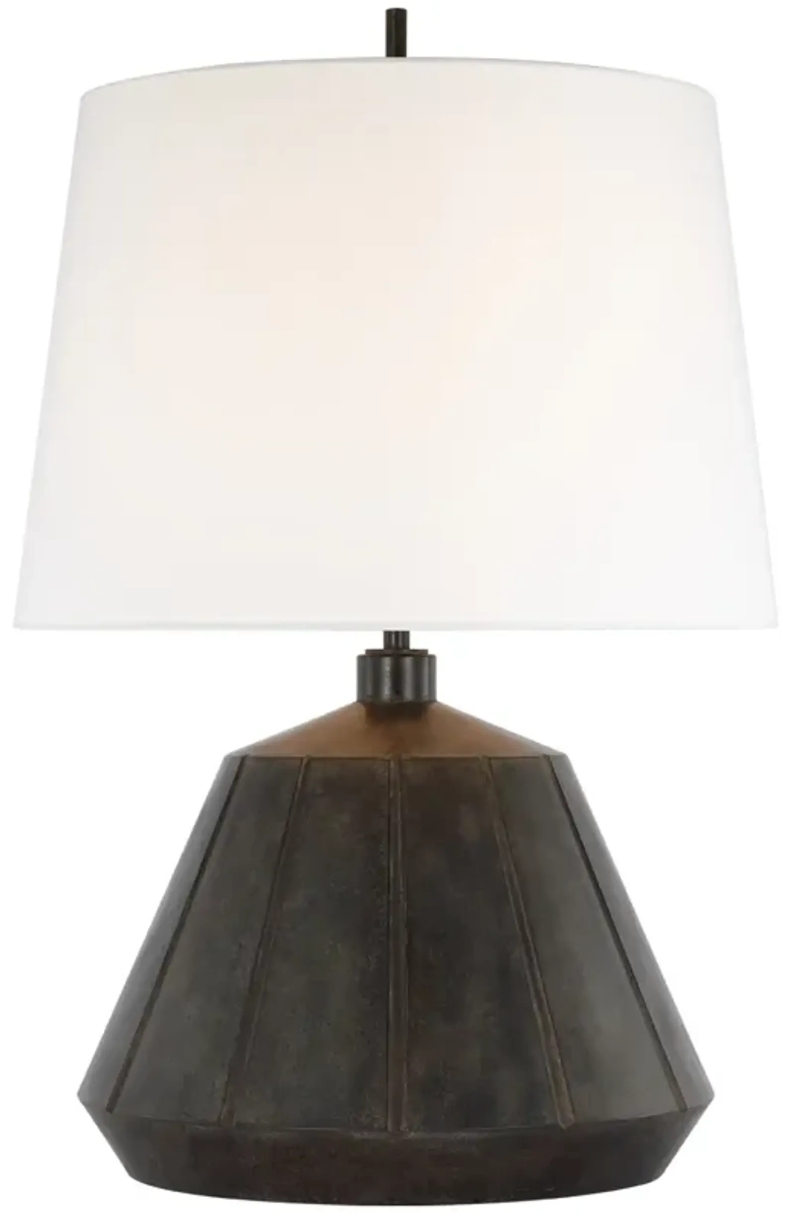 Frey Medium Table Lamp in Garden Bronze with Linen Shade