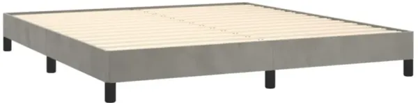 vidaXL Velvet Bed Frame King Size - Modern Design with Durable Plywood and Engineered Wood Construction - Light Gray, 81.1"x 77.2"x 9.8"