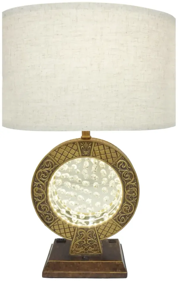 Streamdale 28" Antique Polyresin Table Lamp With Floating Crystal Decor On Center