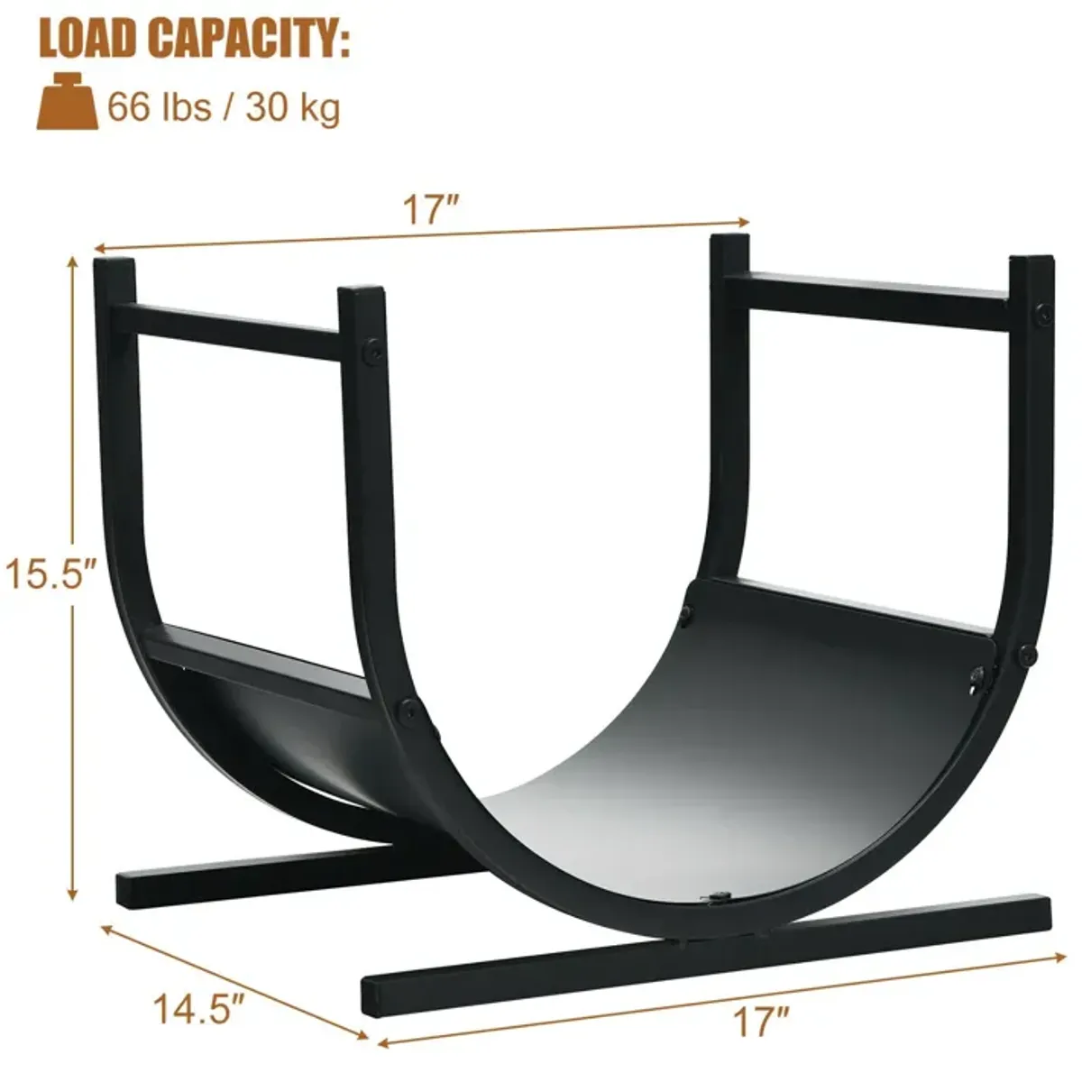 17 Inch U-Shaped Firewood Rack Steel