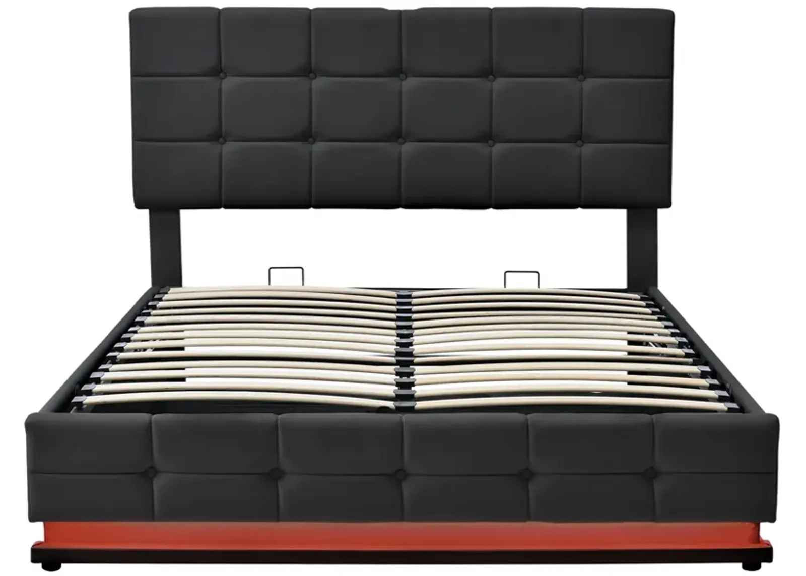 Tufted PU Upholstered Platform Bed With Hydraulic Storage System