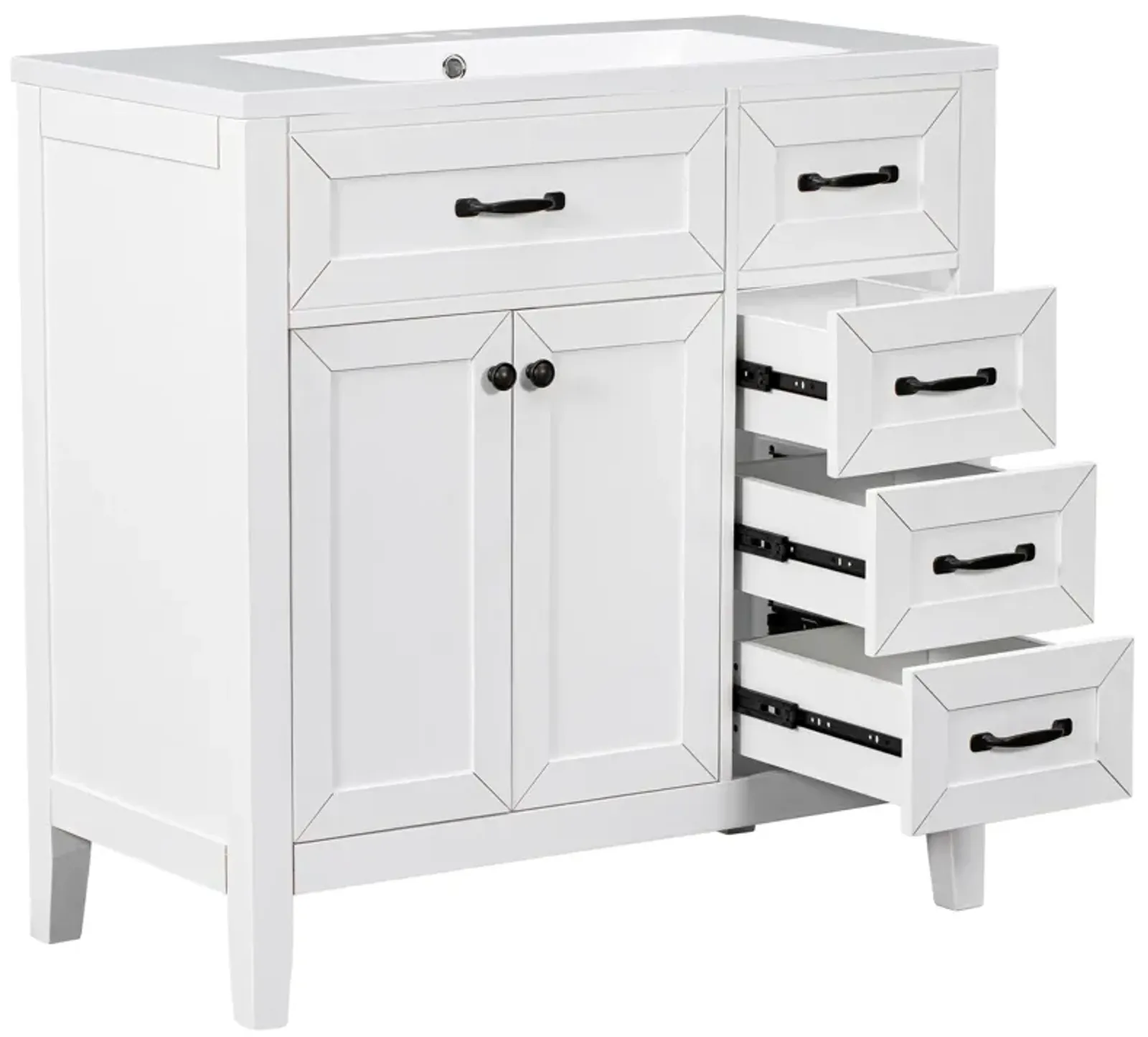 Gewnee 36" Bathroom Vanity with Sink Combo, White