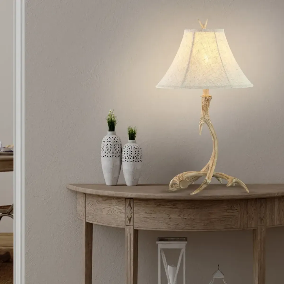 Antler Rustic Resin LED Table Lamp