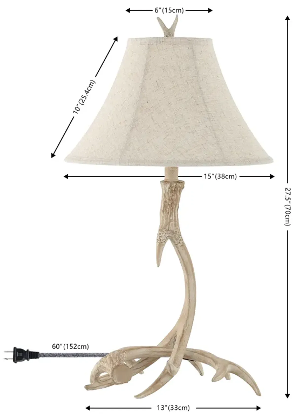 Antler Rustic Resin LED Table Lamp