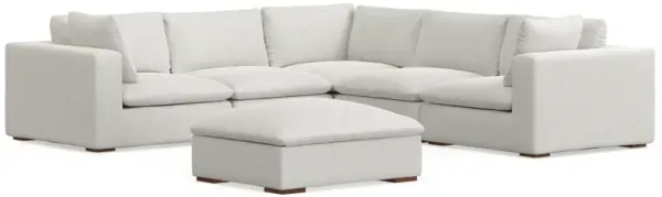 Jasmine Corner Sectional Modular Sofa and Ottoman Set in Performance Fabric
