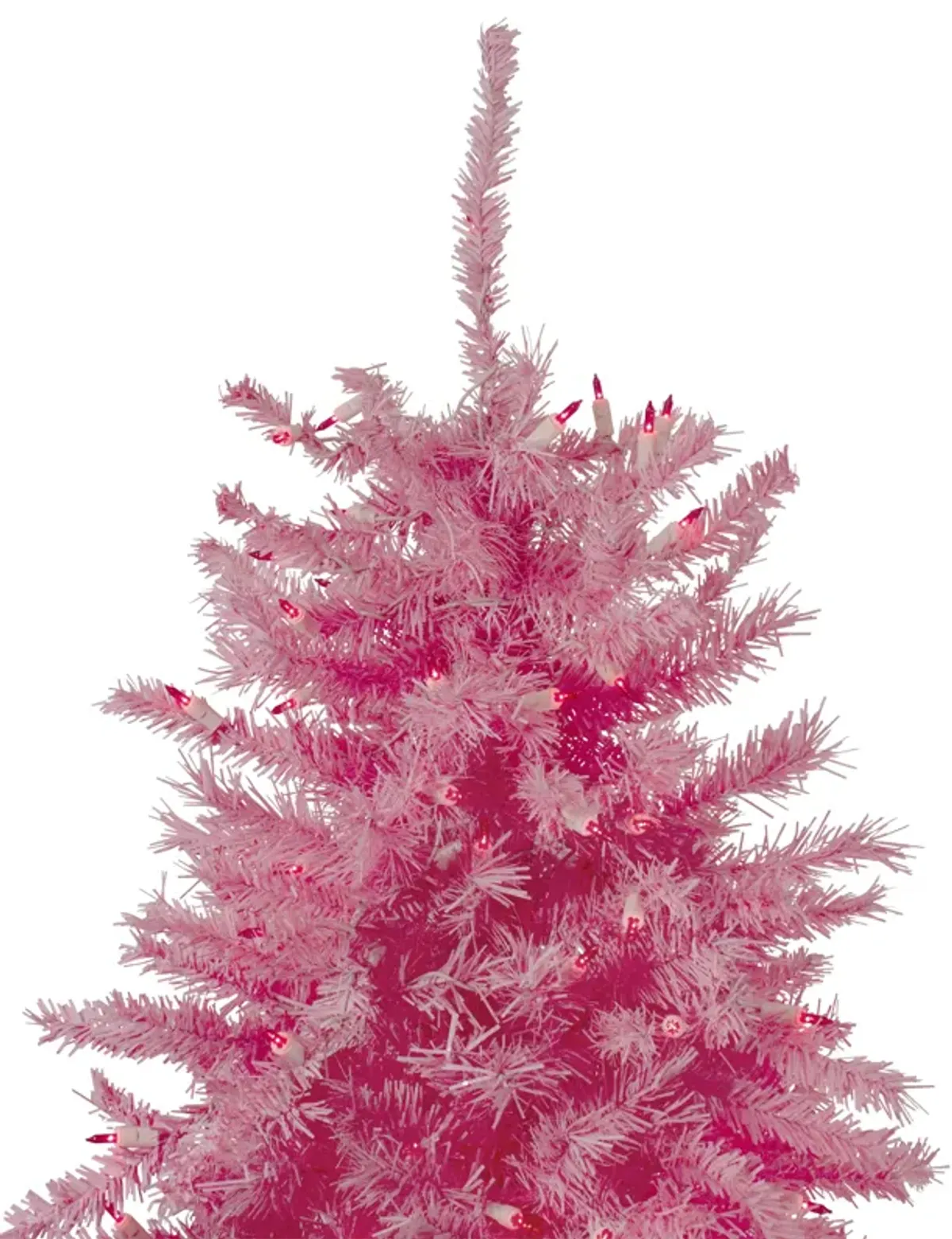 7.5' Pre-Lit Pink Tinsel Slim Artificial Christmas Tree - Pink Lights