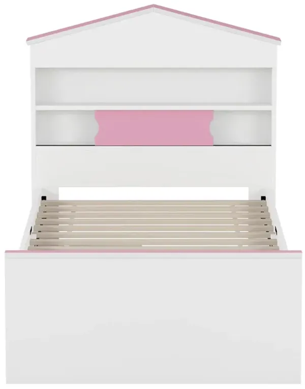 Merax House-Shaped Platform Bed with Storage Shelf